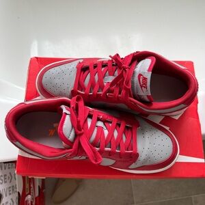 Nike Red and Gray Low-Top Skate Sneakers